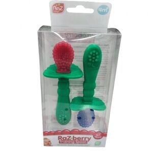 🎈$8🎈NEW RAZBABY RaZberry Infant Training Spoons, 4m+ Baby Tableware
